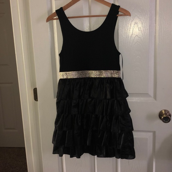 Black Dress with Ruffles - Picture 4 of 4
